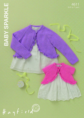 S4611 Cardigans for Little Ones in Hayfield Baby Sparkle