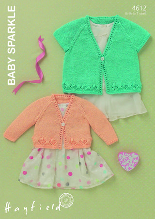 S4612 Cardigans for Little Ones in Hayfield Baby Sparkle