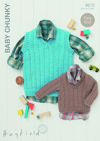 S4615 Sweater and Tank for Little Ones in Hayfield Baby Chunky