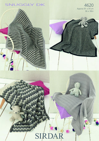 S4620 Four Blanket Designs in Sirdar Snuggly DK