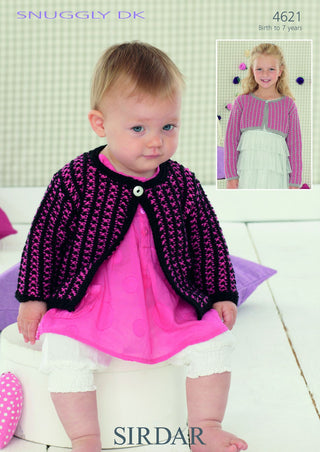 S4621 Cardigans for Little Ones in Sirdar Snuggly DK