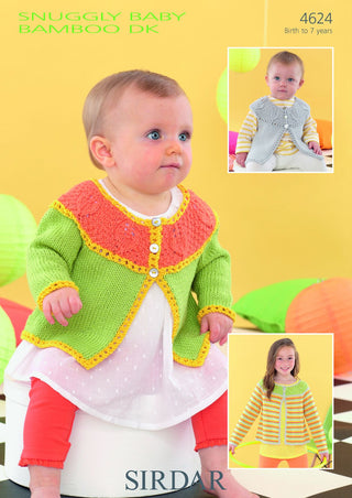 S4624 Cardigans for Little Ones in Sirdar Baby Bamboo DK