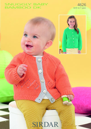 S4626 Cardigans for Little Ones in Sirdar Baby Bamboo DK