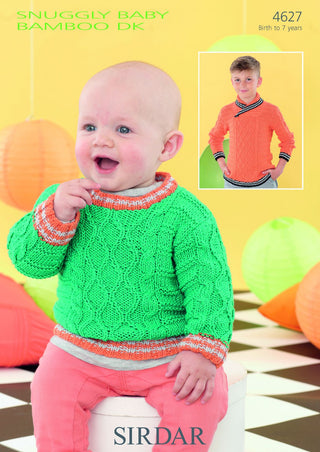 S4627 Sweaters for Little Ones in Sirdar Baby Bamboo DK