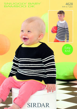 S4628 Sweaters for Little Ones in Sirdar Baby Bamboo DK
