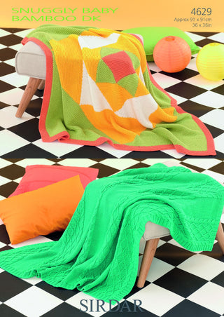 S4629 Blankets in Sirdar Snuggly Baby Bamboo DK