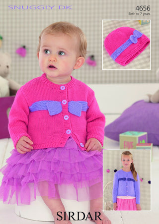S4656 Cardigan and Hat for Little Ones in Sirdar Snuggly DK