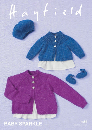 S4659 Cardigan and Beret for Little Ones in Hayfield Baby Sparkle DK