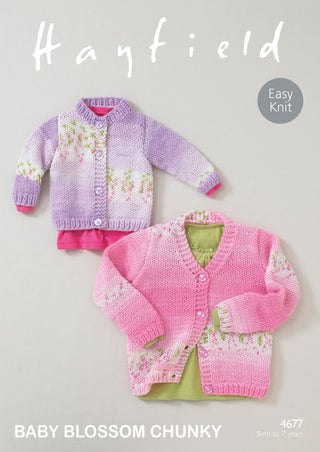 S4677 Cardigans for little ones in Sirdar Blossom Chunky