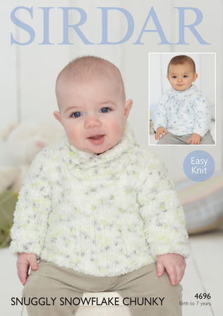 S4696 Sweaters for Little Ones in Sirdar Snuggly Snowflake Chunky