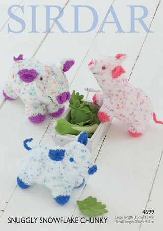 S4699 Pigs, Toy in Sirdar Snuggly Snowflake Chunky
