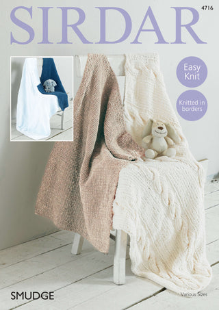 S4716 Four Blanket designs in Sirdar Smudge