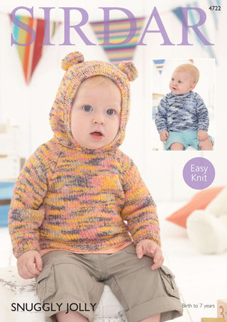 S4722 Hooded Jumper for Babies and Children in Sirdar Jolly