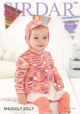 S4725 Cardigan and Hat for Babies in Sirdar Jolly
