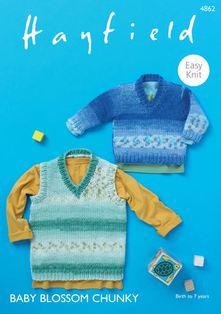 S4862 Baby / Child's Sweater & Tanktop in Hayfield Baby Blossom Chunky