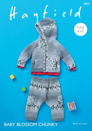 S4864 Baby's Hooded Jacket & Trousers in Hayfield Baby Blossom Chunky