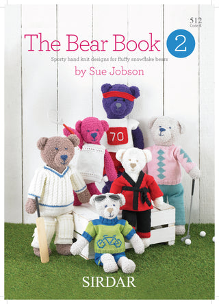 S512 The Bear Book 2, sporty hand knit designs by Sue Jobson for fluffy Snowflake bears