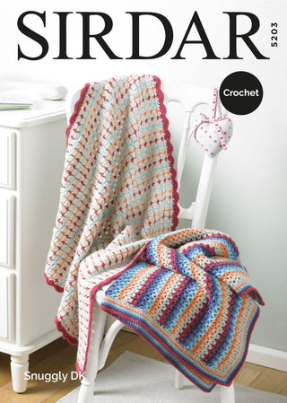 S5203 Crochet Blanket in Sirdar Snuggly DK