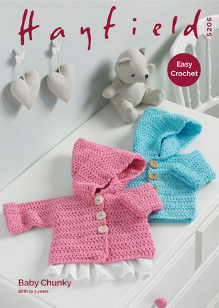 S5206 Crochet Coat in Hayfield Baby Chunky