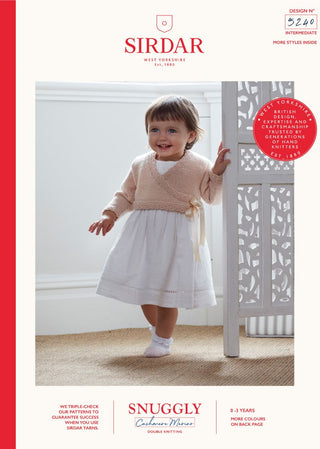 S5240 Girl's Long & Short Sleeve Ballerina Cardigans in Sirdar Snuggly Cashmere Merino DK