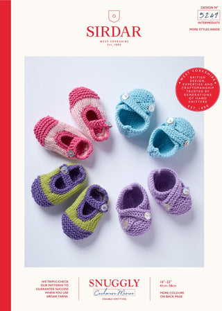 S5249 Baby Shoes in Sirdar Snuggly Cashmere Merino DK