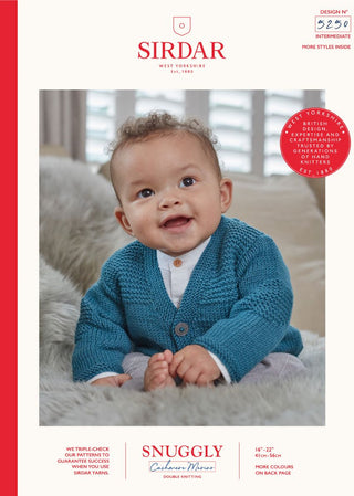 S5250 Cardigan & Cardigan with Collar in Sirdar Snuggly Cashmere Merino DK