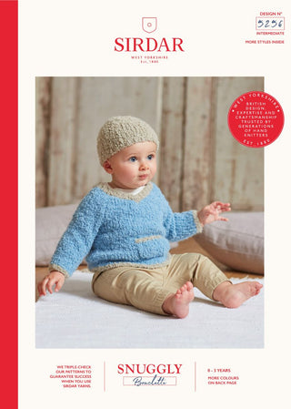 S5256 Boy's V Neck Sweater & Hat in Sirdar Snuggly Bouclette