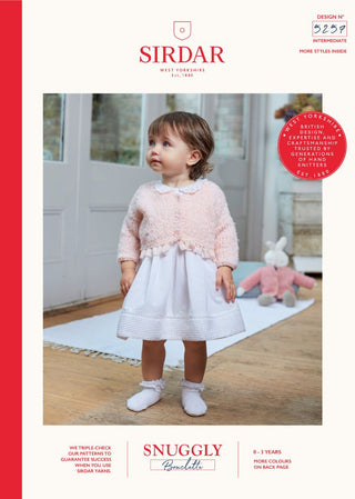 S5257 Girl's V Neck & Doll Cardigan in Sirdar Snuggly Bouclette