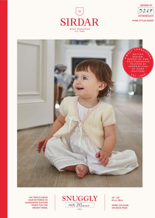 S5267 Girl's Long & Short Sleeve Cardigan in Sirdar Snuggly 100% Merino 4Ply