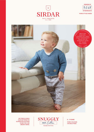 S5268 Boy's Car Jumper in Sirdar Snuggly 100% Cotton DK