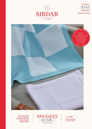 S5272 One & Two Coloured Blankets in Sirdar Snuggly 100% Cotton DK