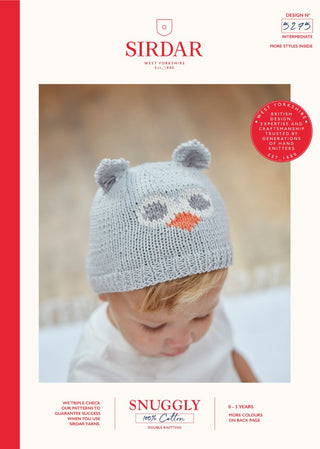 S5275 Girl's & Boy's Owl Hat in Sirdar Snuggly 100% Cotton DK