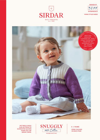 S5277 Girl's Cardigan in Sirdar Snuggly 100% Cotton DK