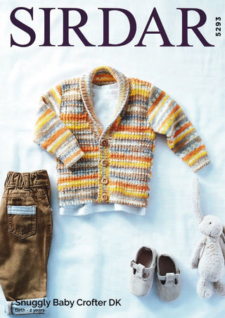 S5293 Children's Shawl Collar Cardigan in Sirdar Snuggly Doodle DK
