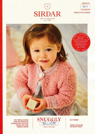 S5311 Striped Cardigan in Sirdar Snuggly Bouclette