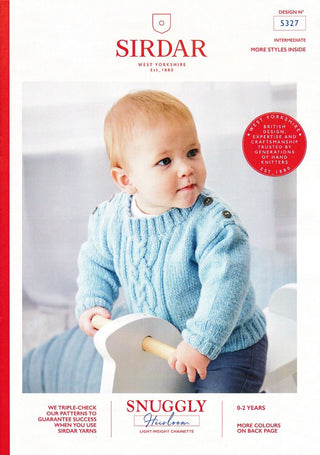S5327 Cable Panel Sweater in Sirdar Snuggly Heirloom