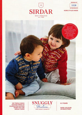 S5328 Round Neck Fair Isle Cardigan in Sirdar Snuggly Heirloom