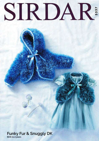 S5337 Baby's Hooded Jacket & Bolero in Sirdar Funky Fur and Snuggly DK