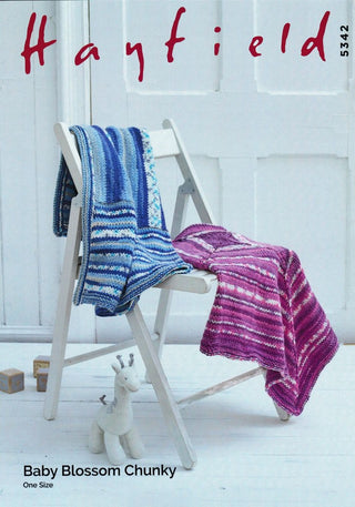 S5342 Baby Blanket in Hayfield Baby Blossom Chunky