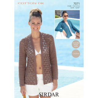 S7071 Short Jacket and Long Jacket for Women Sirdar Cotton DK