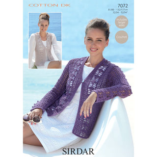 S7072 Cardigan and Waistcoat for Women in Sirdar Cotton DK
