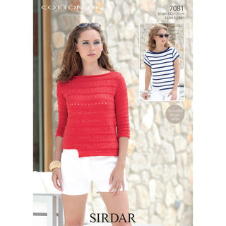 S7081 Tops for Women in Sirdar Cotton DK