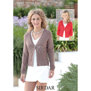 S7085 Cardigans for Women in Sirdar Cotton DK