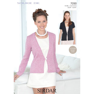 S7090 Cardigans for Women in Sirdar Soukie DK
