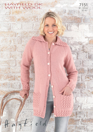 S7151 Cardigan for Women in Hayfield Double Knitting with Wool