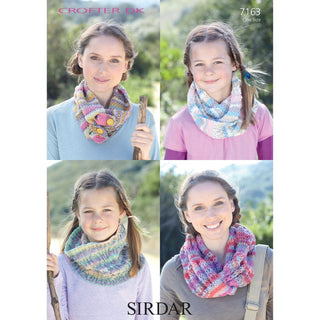 S7163 Snoods for Women and Girls in Sirdar Crofter DK