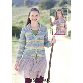 S7166 Cardigans for Women and Girls in Sirdar Crofter DK