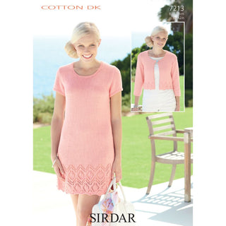 S7213 Dress and Jacket for Women in Sirdar Cotton DK
