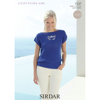 S7237 Top for Women and Girls in Sirdar Cotton DK