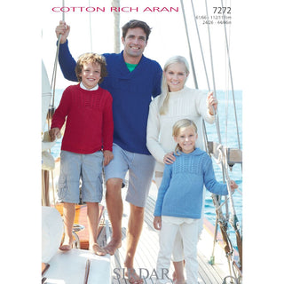 S7272 Sweater for Men, Women and Children in Sirdar Cotton Rich Aran